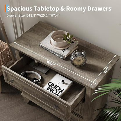 IDEALHOUSE 3 Drawer Dresser, Wooden Storage Chest of Drawers - Image 5