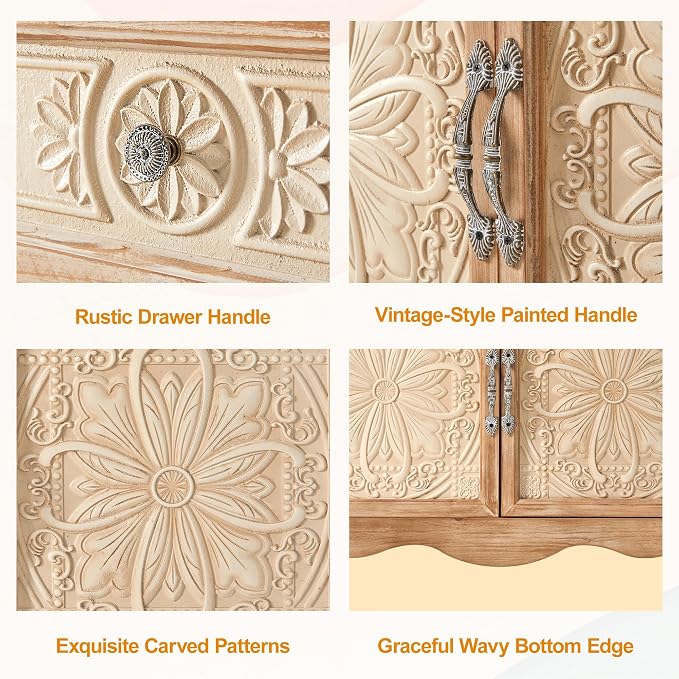RoyalCraft Vintage Sideboard Buffet, Accent Cabinet - Image 5
