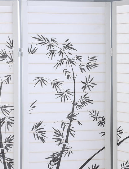 Roundhill Bamboo Print 4-Panel Framed Room Screen/Divider - Image 3