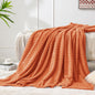 BEDELITE 3D Ribbed Burt Orange Fleece Twin Fall Blanket by BEDELITE