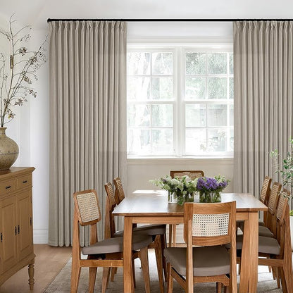 Burlywood Birch Pinch Pleated Linen 92 Inch Curtains 2 Panels | Memory Training - Image 6