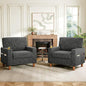 Mid Century Modern Accent Chairs Set of 2, Chenille Comfy Living Room Arm Chairs by ErdoruLiving