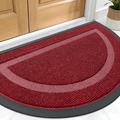 OLANLY Half Circle Front Door Mat Outside 29.5x17 All-Season Rubber Doormat | by OLANLY
