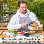 Deiss PRO Bluetooth Meat Thermometer Wireless – Digital Cooking Thermometer with 2 Probes, Oven Thermometer for Smoker Grill BBQ, Wireless Meat Thermometer for Grilling, Kitchen Food