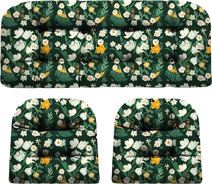 DANGHOOGY Wicker Chair Cushions, Waterproof Outdoor Loveseat Cushions by DANGHOOGYFurnitureCushions