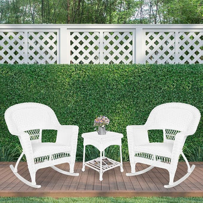 Jeco 3 Piece Rocker Wicker Chair Set - Image 4