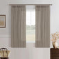 Light Filtering 54 Inch Pleated Linen Taupe Curtains 50 Inch Wide | Pinch Pleat by Twodrapes