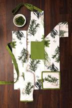 AMOUR INFINI Aprons for Women Adjustable Strap with Waist Ties Aprons for Baking, Cooking, Gardening Cotton Washable, Reusable Spring Apron (27.5 x 33 Inches - Herb Garden)
