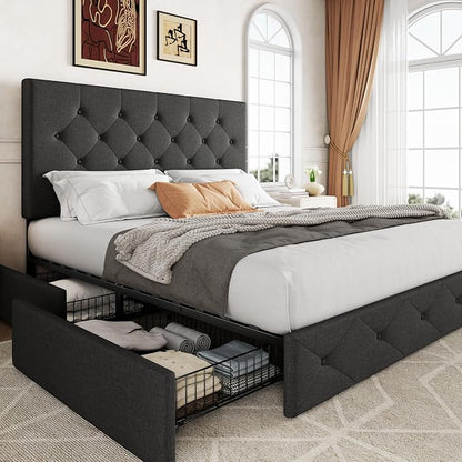 Allewie Upholstered Full Size Platform Bed Frame by Allewie