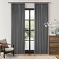 Dark Grey Pleated Thick Linen Blackout Curtains 84 Inches Long by Twodrapes