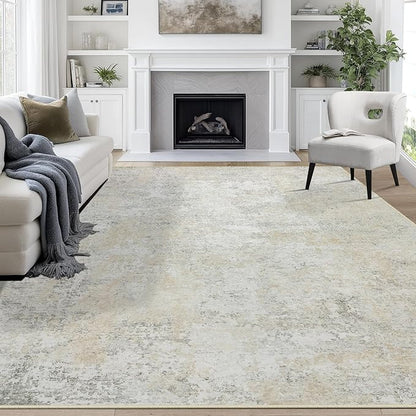 8x10 Area Rugs for Living Room Washable Bedroom Dining Room Beige Grey | Modern by Aelenmu