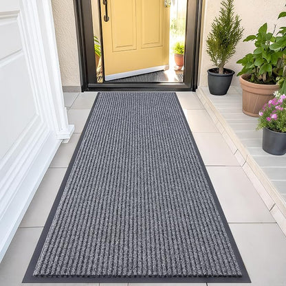 OLANLY Front Door Mat 47x23, Waterproof Heavy-Duty Indoor Outdoor Doormat | Grey by OLANLY