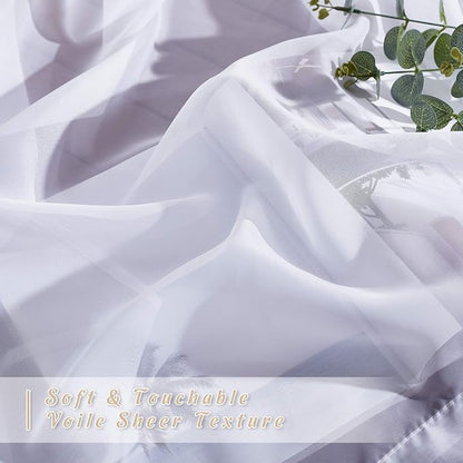NICETOWN White Sheer Curtains for Bedroom Windows 84" Length - Image 4
