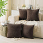 Set of 4 Dark Brown Decorative Throw Pillow Covers 20x20 Inch Corduroy Pillow by Cozoomy