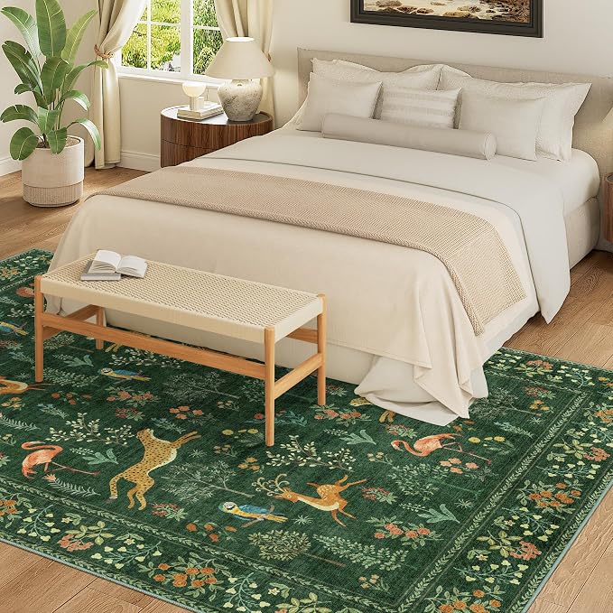 DUKINO 5x7 Area Rugs, Washable Animal Rug - Image 3