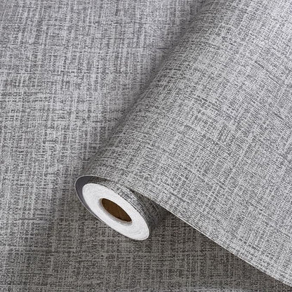 Grey Contact Paper Peel and Stick Wallpaper 32.8ft Pre-Pasted Grasscloth by Akywall