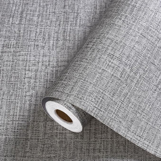 Grey Grasscloth Peel and Stick Wallpaper Gray Contact Paper 472inch Waterproof by Akywall