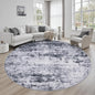 Round Area Rug Living Room: 6 ft Modern Washable Carpet Grey | by FXRHLP