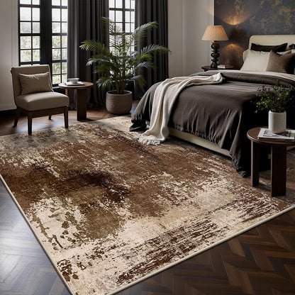 6x6 Area Rugs - Modern Abstract Washable Rug, Ultra Soft Non Slip Low Pile - Image 3