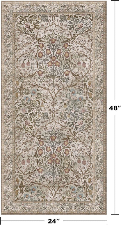 Moss Green Washable 2x4 Entry Rug - Image 2