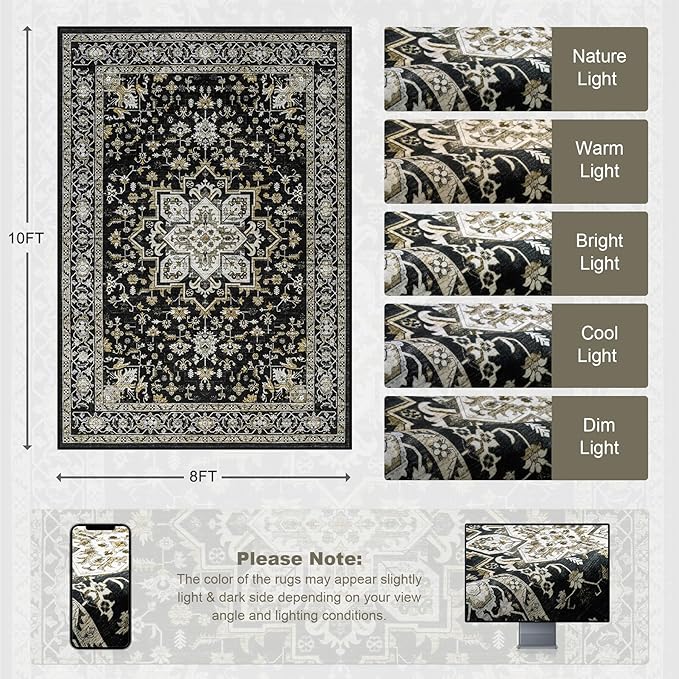 8x10 Area Rugs Living Room: Washable Rug - Image 2