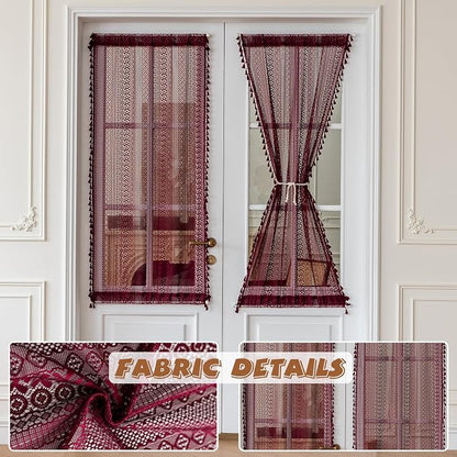 Sutuo Home Burgundy French Door Curtains - Image 4