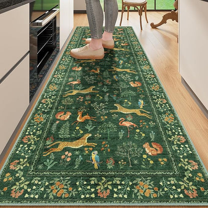 DUKINO 2.6x8 Rug for Hallway, Washable Kitchen Runner Rug Non Slip, Stain by DUKINO
