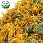 Calendula Tea 1LB (16Oz) 100% CERTIFIED Organic Whole Flower Calendula Herbal Tea (Calendula Officinalis), Caffeine Free in 1 lbs. Bulk Resealable Kraft BPA free Bags from U.S. Wellness
