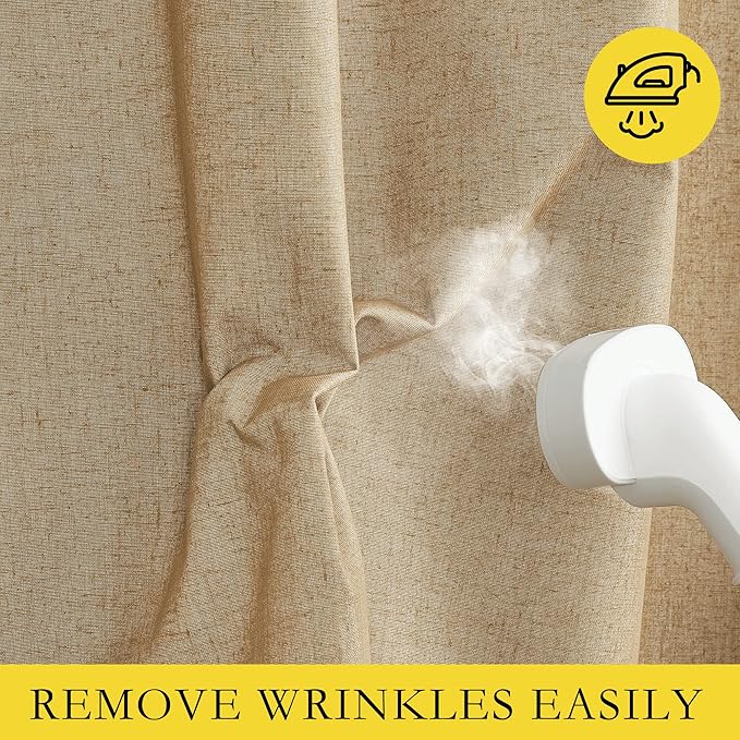 NICETOWN 100% Absolutely Blackout Linen Curtains - Image 8