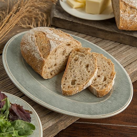 Carlisle FoodService Products Grove Resuable Plastic Oval Plate with Wide Rim for Home and Restaurant, Melamine, 12 x 8 Inches, Smoke, (Pack of 12)