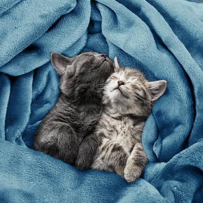 Utopia Bedding Soft Fleece Bed Blanket King Size Washed Blue | Microfiber Plush - Image 4
