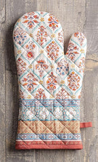 Maison d' Hermine Oven Gloves 100% Cotton Oven Mitt 7" x 13" with Loop Heat Resistant, BBQ, Cooking Gloves, Baking, Grilling, Kitchen, Handling Hot Pans (Pack of 1, Romane)
