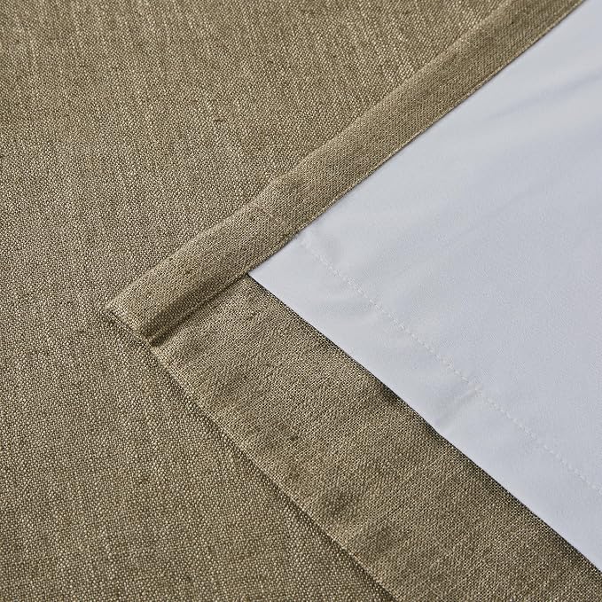 Vision Home Brown Pinch Pleated Full Blackout Curtains Linen Blended 60" Wide - Image 7