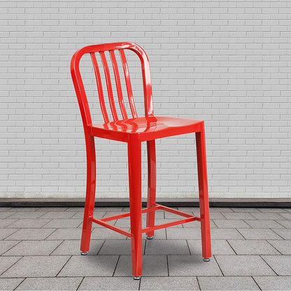 Flash Furniture Gael Commercial Grade 2 Pack 24" High Red Metal Indoor-Outdoor - Image 2