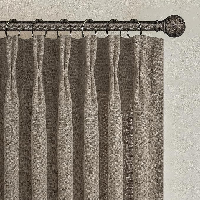 Extra Long Dark Flax Semi Sheer 60 Inch Wide Curtains 108 Inches - Image 2