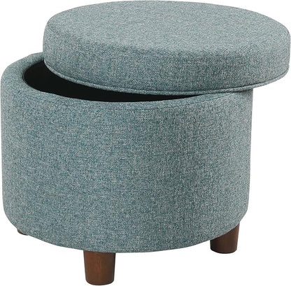 Homepop Home Decor | Upholstered Round Storage Ottoman | Ottoman by HomePop