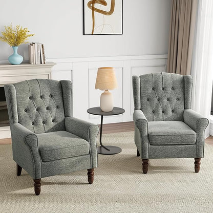 Pia Ricco Mid-Century Modern 2-Piece Wingback Chair Set - Image 6