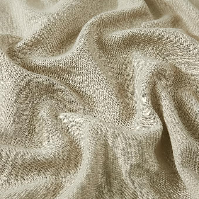 Vision Home Sand Pinch Pleated Full Blackout Curtains Linen Blended Room - Image 5