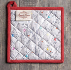 Maison d' Hermine Pot Holders 100% Cotton Heat Resistant Potholders 8" x 8" Hot Pads with Loop BBQ, Cooking, Baking, Grilling, Kitchen, Handling Hot Pans (Pack of 1, Fairy Christmas)