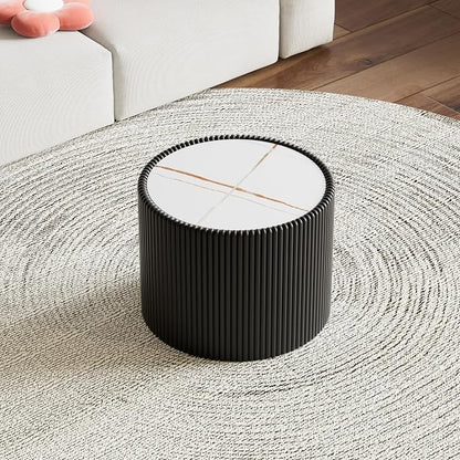 2-Piece Round Nesting Coffee Table Set, 29.52" Marble Coffee Table and End - Image 7