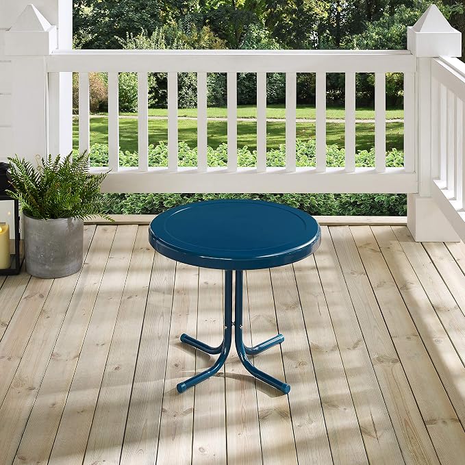Crosley Furniture Griffith Weather Resistant Retro Metal Outdoor Side Table - Image 8