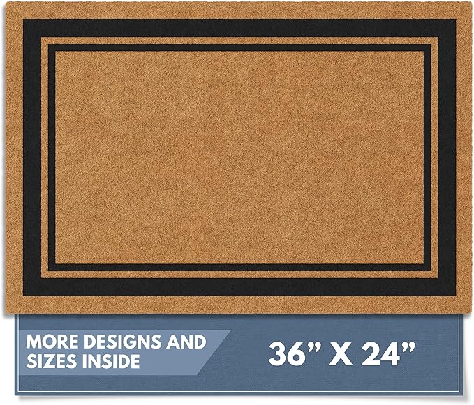 Barnyard Designs Natural Coco Coir Non-Slip Doormat | Heavy-Duty Welcome Mat by BarnyardDesigns