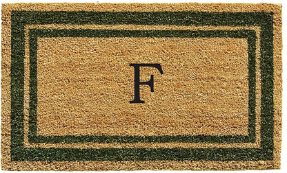 Calloway Mills 153042436F Sage Green Border 24" x 36" Monogram Doormat by Callowaymills