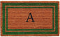 Calloway Mills Green Border 18" x 30" Monogram Doormat, Natural/Green by Callowaymills