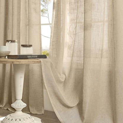 Brown Linen Curtains 90 inch for Bedroom, Soft Thick Light Filtering Boho - Image 8