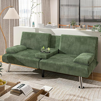 Shahoo Modern Upholstered Convertible Folding Futon Sofa Bed by BuynowfromShahoo