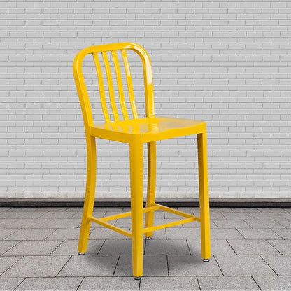 Flash Furniture Gael Commercial Grade 2 Pack 24" High Yellow Metal - Image 2