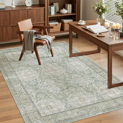 Soalmost 4x6 Area Rug for Living Room, Washable Rugs Non-Slip, Thin Foldable - Image 2