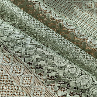 Sutuo Home Sage Green Lace Boho Curtains Drape 2 Panels 45 Inch Length | Semi - Image 8