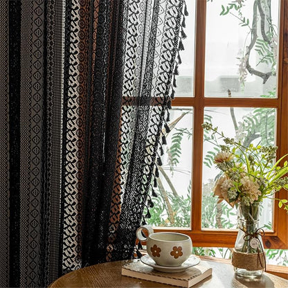 Sutuo Home Black Boho Lace Curtains 96 inches long - Image 9